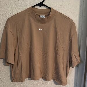 Nike Beige Cropped T-Shirt